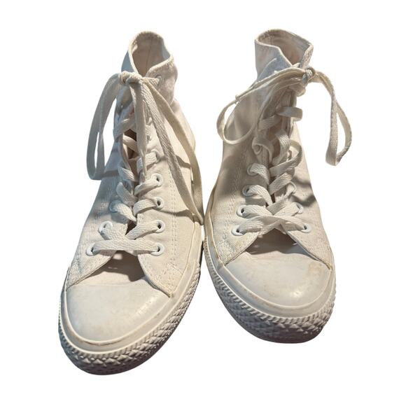 Converse Chuck Taylor All Star High Tops, Optical White, Men's 7/Women's 9 - Picture 3 of 6